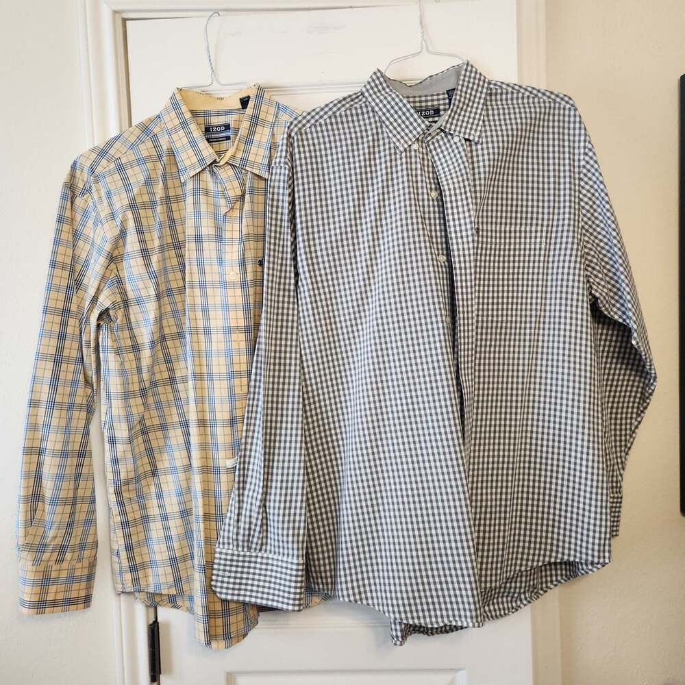 IZOD Premium Essentials Button Down Shirt Size L Lot of 2